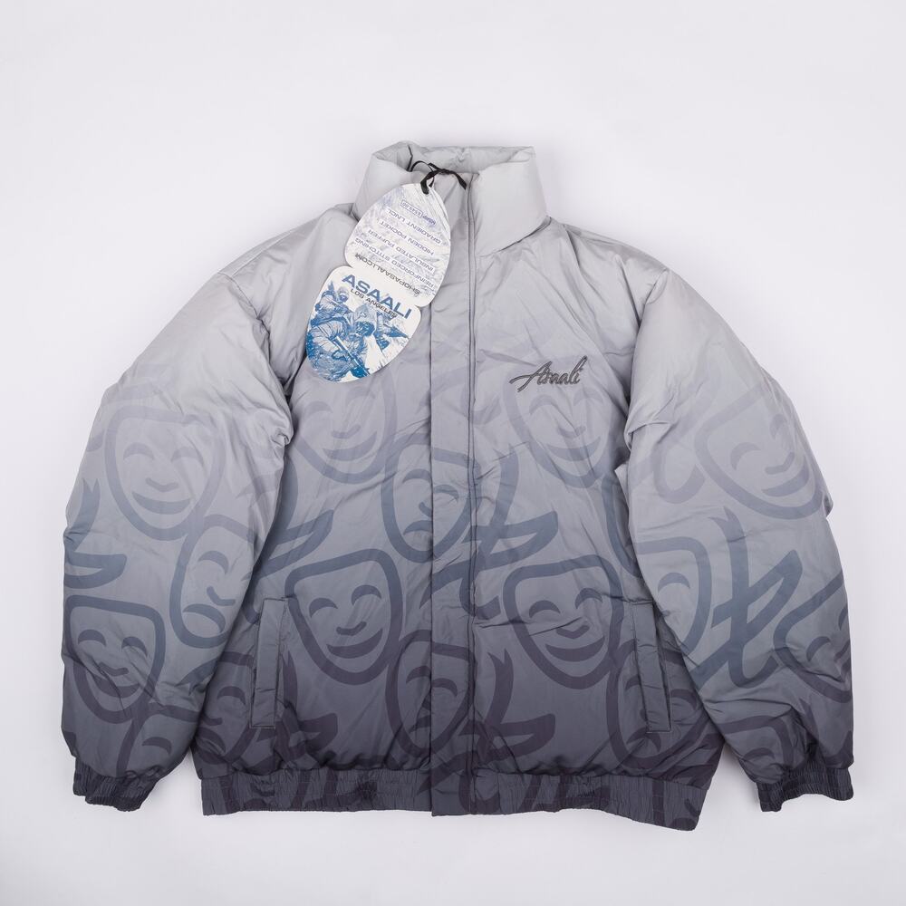 Asaali Men's Puffer Jacket Ombre Size Medium Gray (NWT)